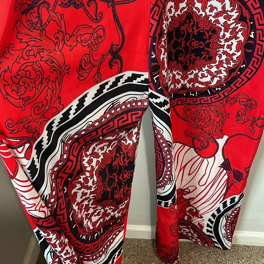 Jumpsuit fun and funky red patterned jumpsuit Size M - Image 3
