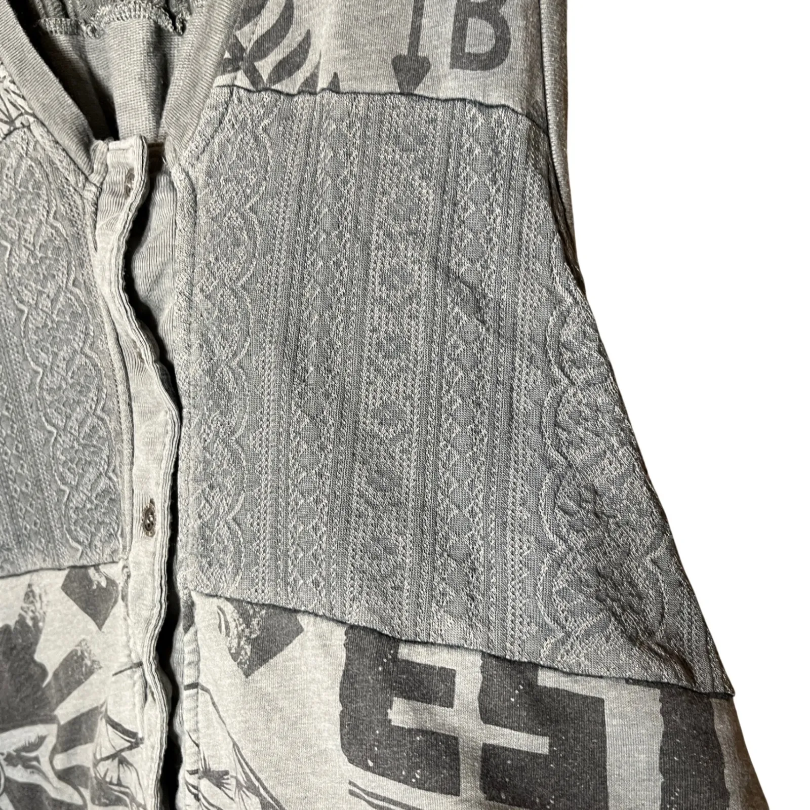 Crash and Burn Womens Graphic Print Sleeveless Hooded Tunic Top Shirt M Gray Size M - Image 4