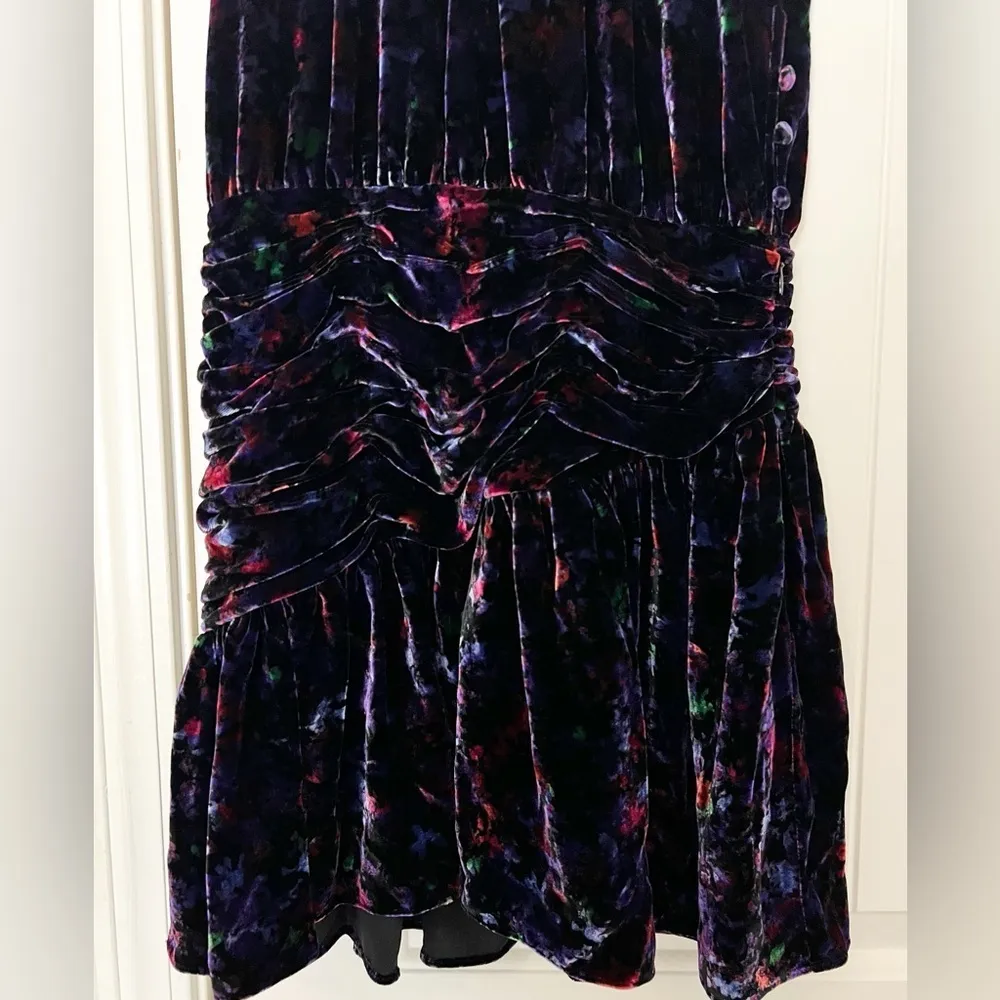 Ramy Brook Printed Dolores High Neck Velvet Mini Dress In Midnight Bloom - Image 8