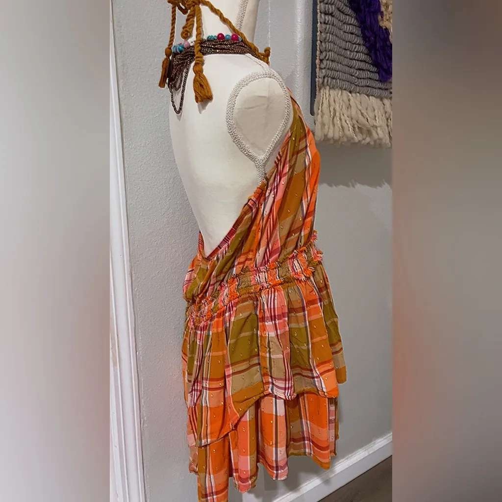 Aerie plaid halter ruffle dress - Image 9