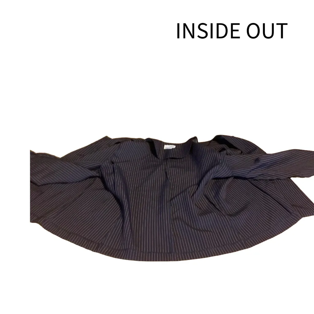 VINTAGE 1980'S GOOD TIMES BLUE & PINK STRIPED BLAZER (16P) - Image 11