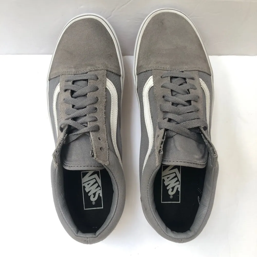 Old Skool Authentic Gray White Suede Canvas Women Shoes 10 - Image 7