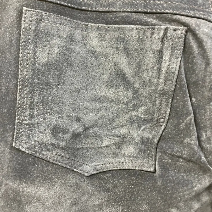 Vintage Bushwacker Genuine Suede Leather Womens 12 Pants Blue Highwaisted USA - Image 10