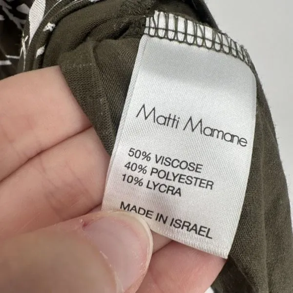 Matti Mamane Dress‎ Green Squiggle Print Lagenlook Parachute Sundress Size Small - Image 8