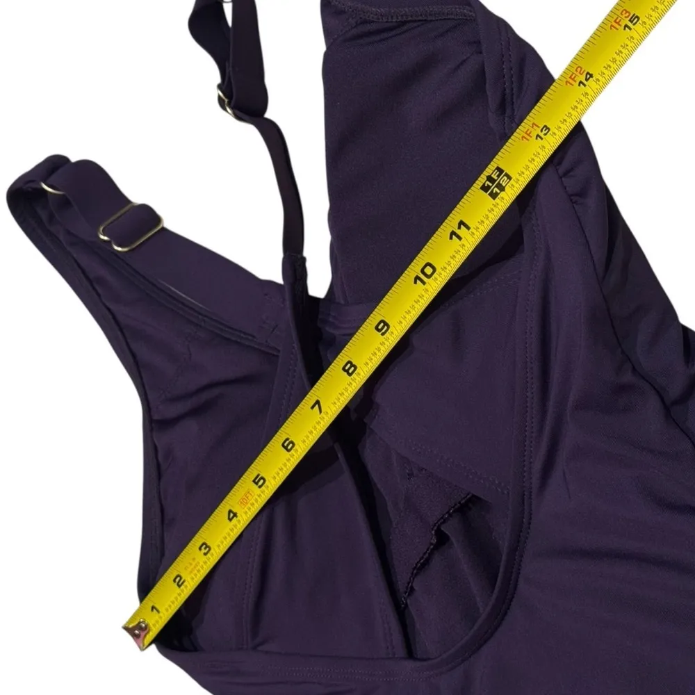 Land’s End Tummy Ruched UPF Crossback Swimsuit Coastal Resort Vacation Size S - Image 11