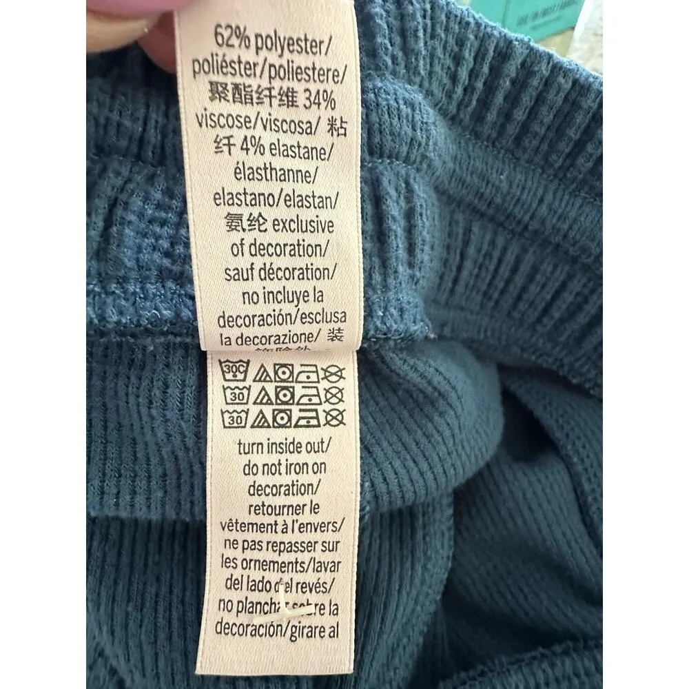 Victorias Secret Womens Shorts Medium Blue Sweat Drawstring Casual Lounge Pocket - Image 9