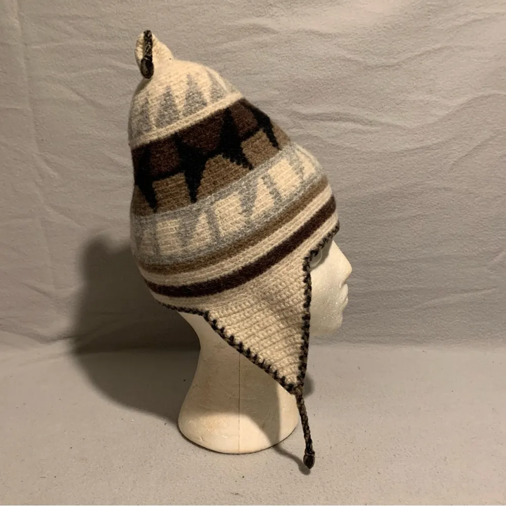 Banana Republic 100% LambsWool Hand knit Earflap Beanie Hat - Image 2