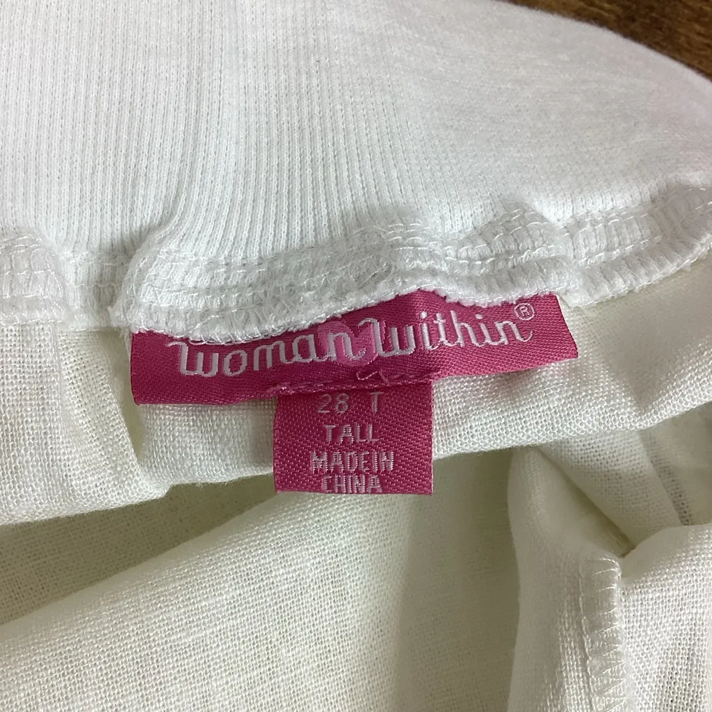 Woman Within Size 28 Tall Linen/Rayon Blend Pull On with Front & Back Waistband - Image 4