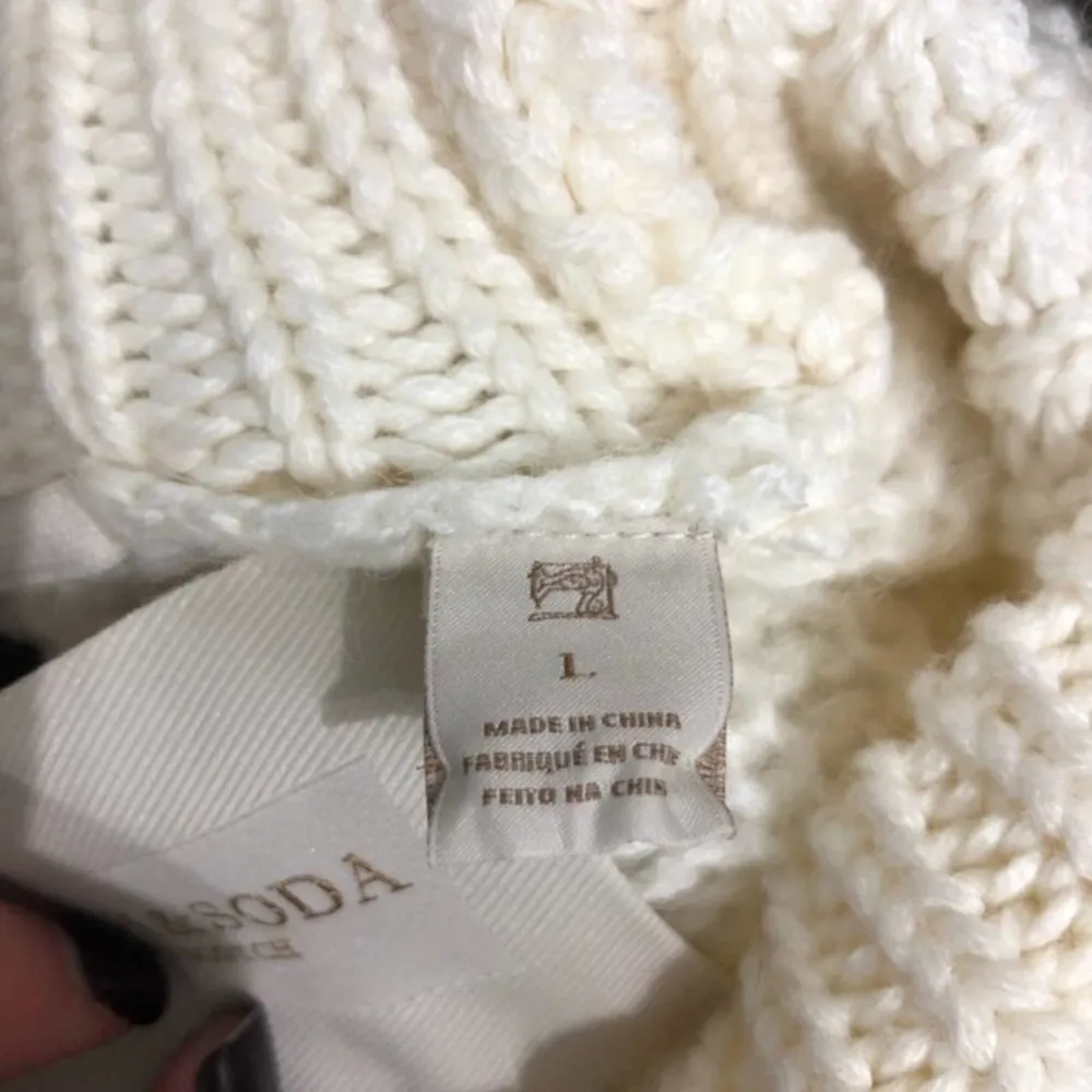 Scotch & Soda Starwatcher Cream Cowl Neck Crop Wool Blend Pullover Sweater L - Image 5