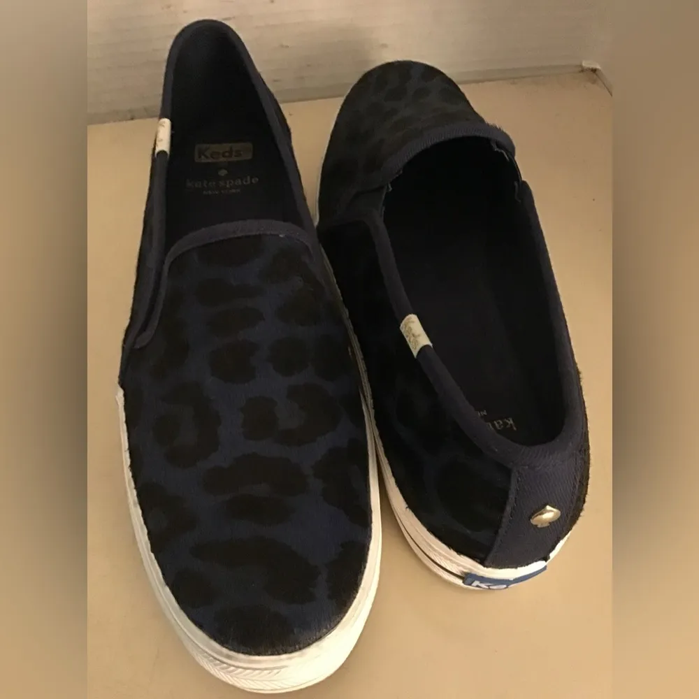 Kate Spade keds Tripler decker blue leopard platform sneakers US 8.5 - Image 12