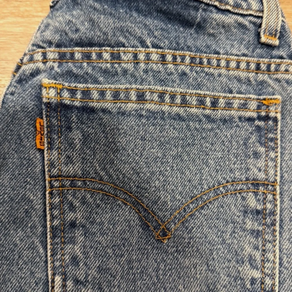 Vtg Levis 912 Orange Tab Light Wash Denim Jeans Slim Fit Tapered Leg Sz 9 Short - Image 2