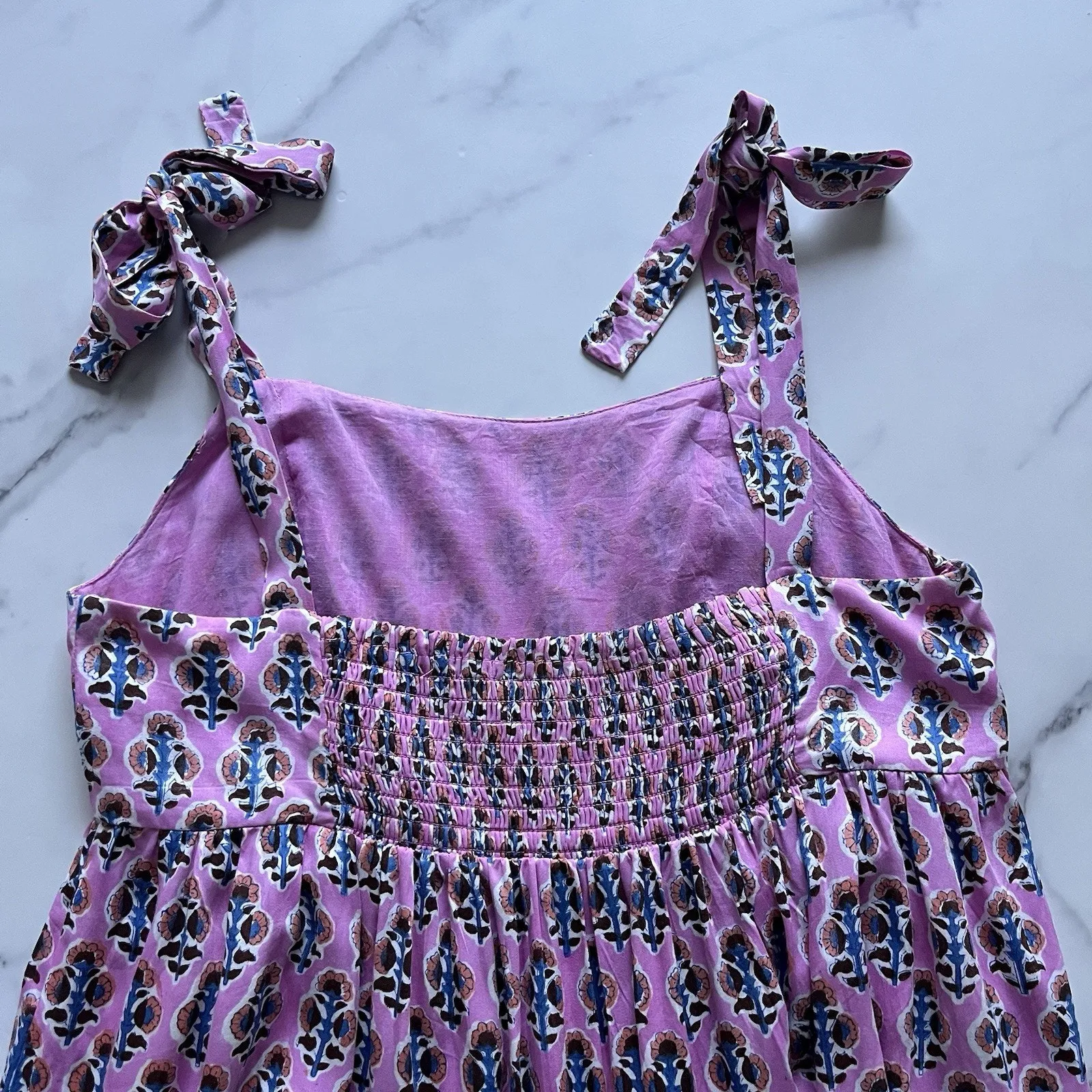 India Collection Emerson Fry Sara Tier Sun Dress Day Flowers Aurora Pink Size S - Image 9