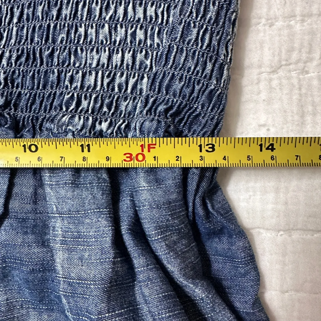 Soft Surroundings sleeveless denim shirt; stretchy; distressed; size petite XS - Image 7