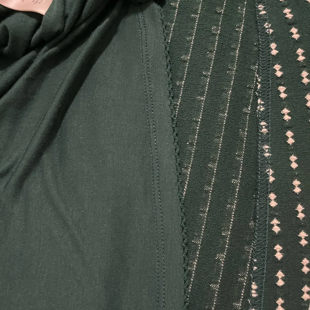 Maeve Anthropologie Dark Green Patterned Long Sleeve Belted Dress Sz XS - Image 9