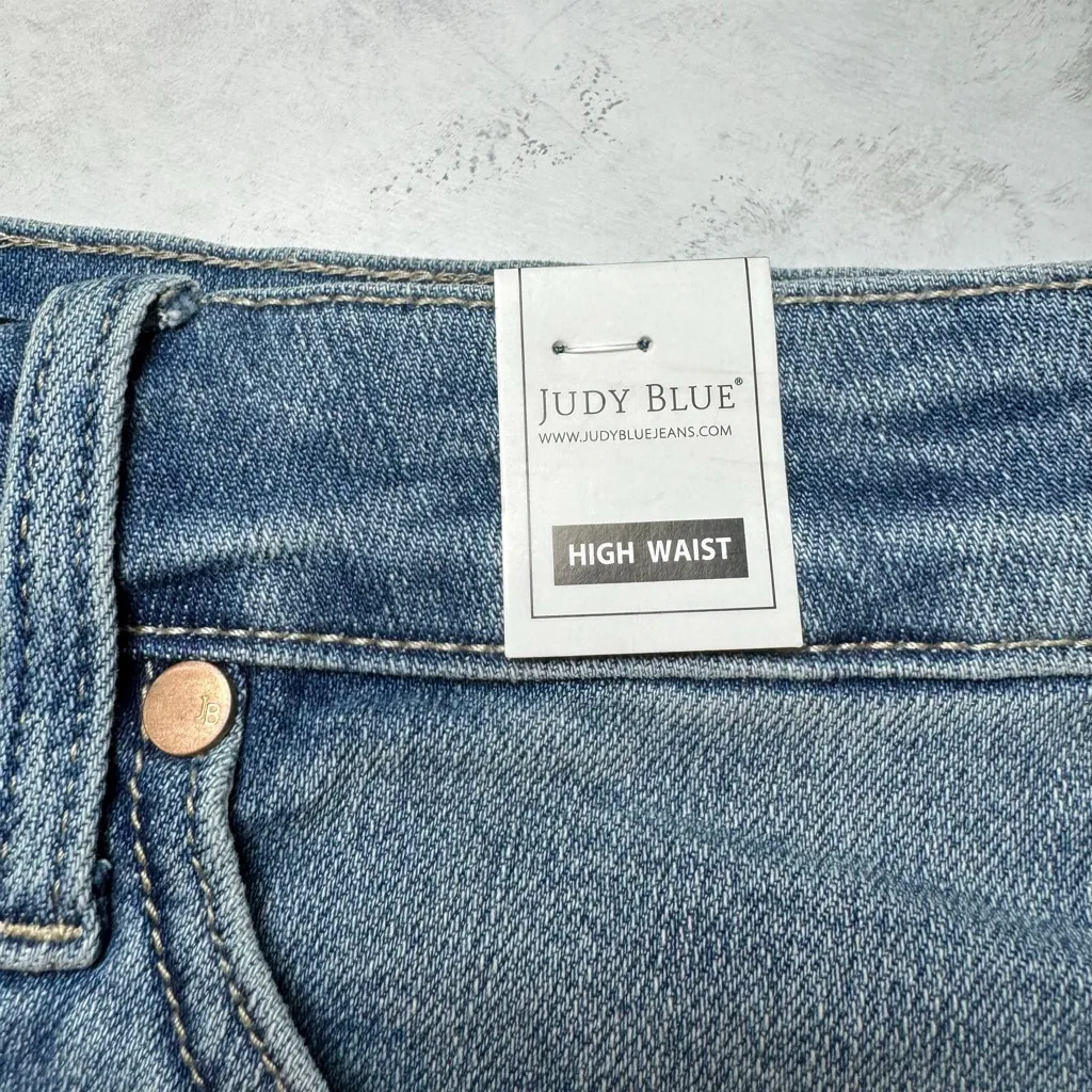 NWT Judy Blue Denim Tummy Control High Waist Skirt Size 1XL Blue - Image 3
