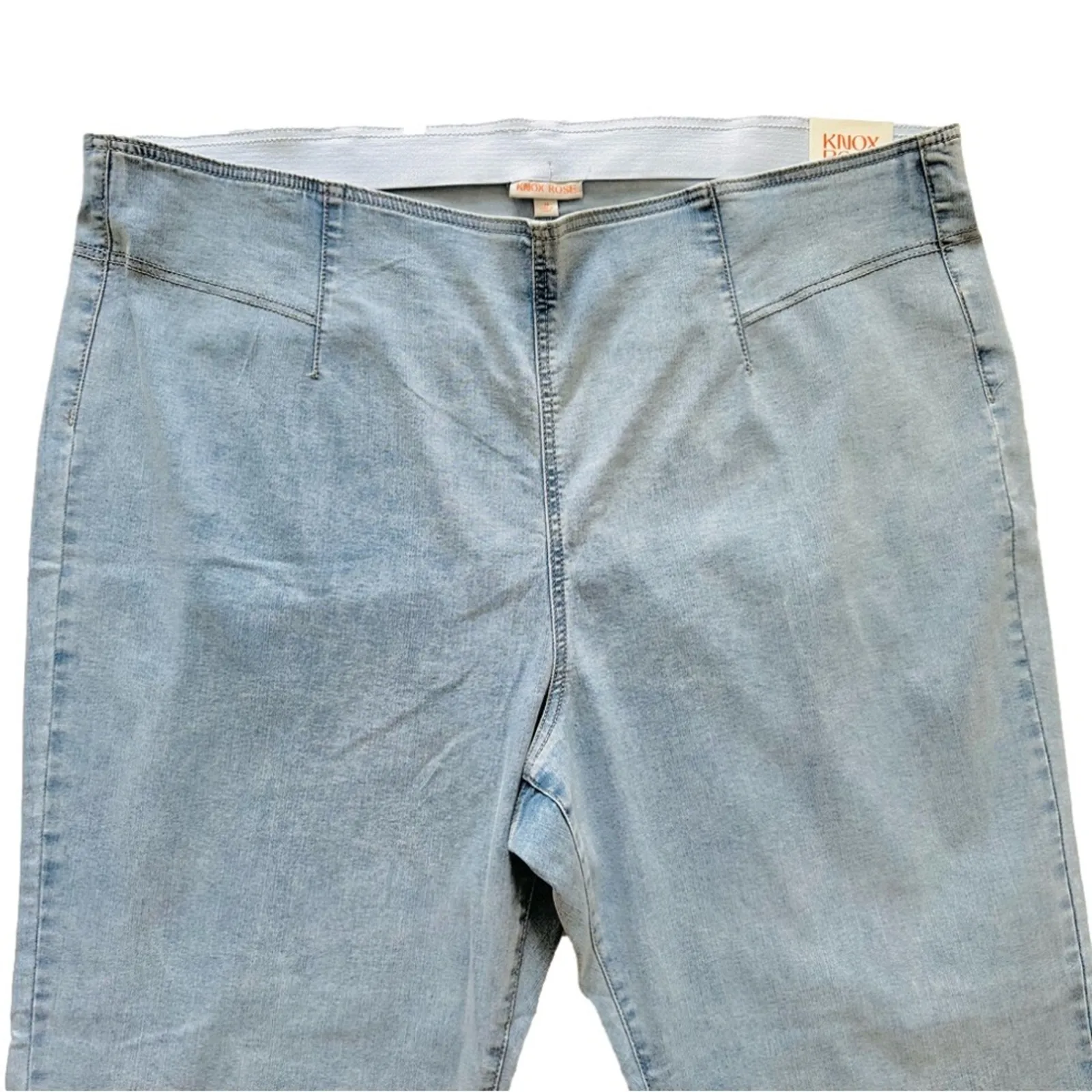 Knox Rose Woman Jeans Light Blue High Rise Relaxed Fit Flare Leg Plus Size 24 - Image 4
