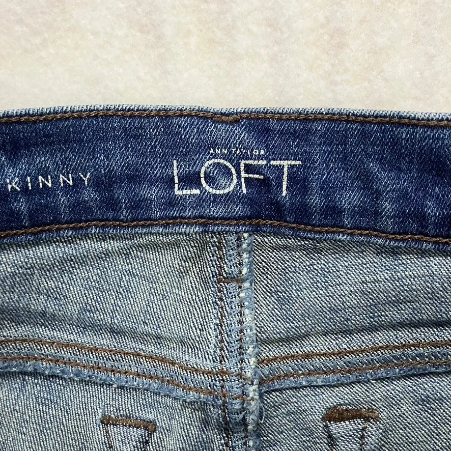 Ann Taylor LOFT Relaxed Skinny Jeans Womens 24P Blue‎ Denim Cotton Blend - Image 3