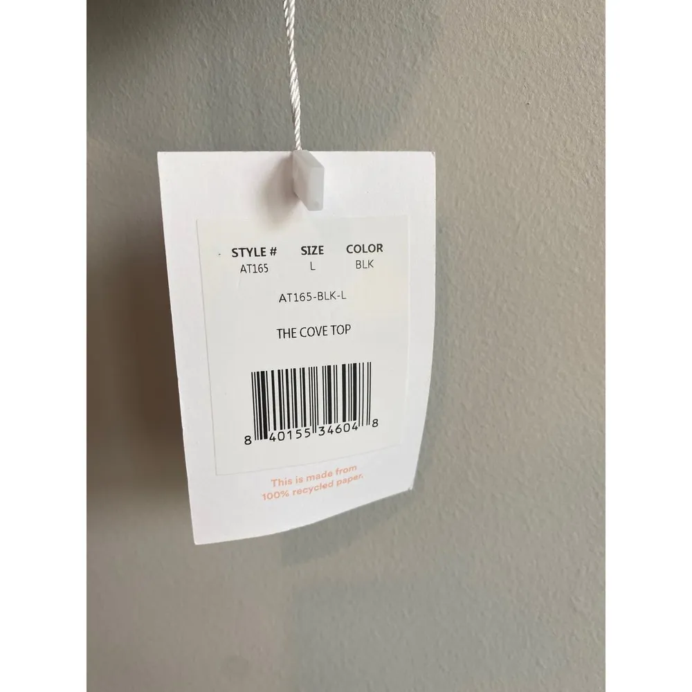 NWT Andie Swim The Cove Bikini Top In Black Gingham Size Large - Image 4