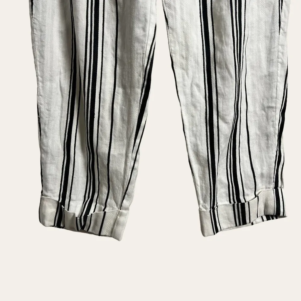 Ted Baker London Asherr White Striped Tapered Trouser Pants Size 4 - Image 8