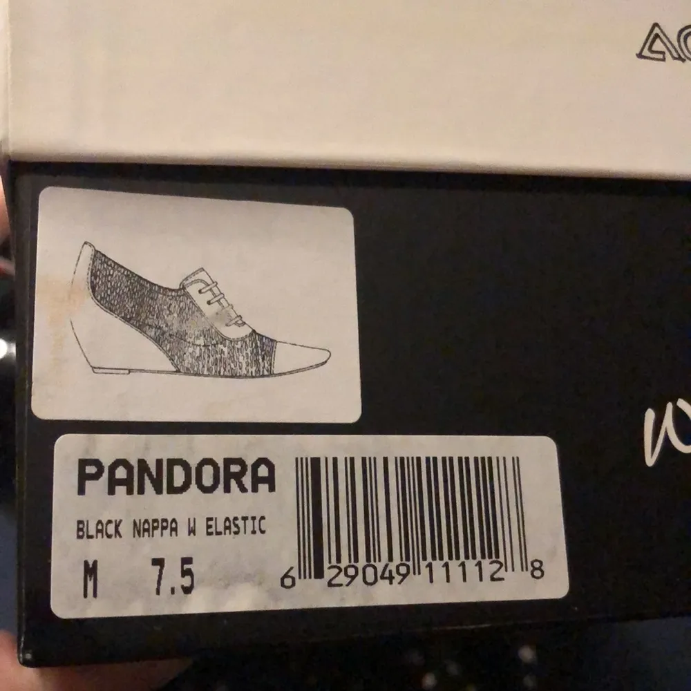 Vintage 90s Y2K  Pandora Black Leather Ankle Wedge Bootie Lace Up 7.5 - Image 11