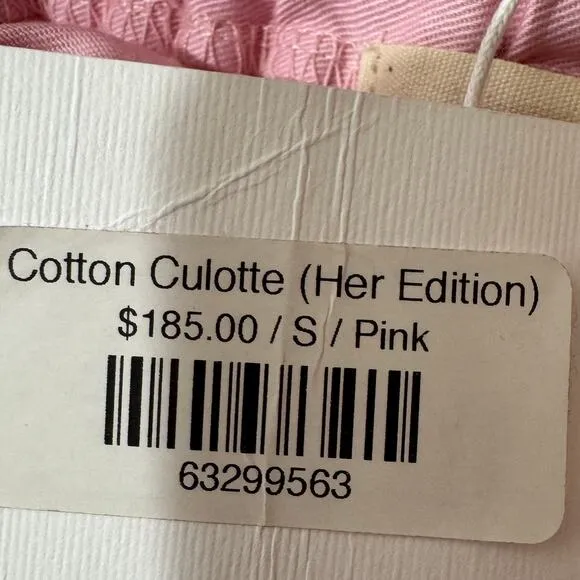 Taylor J Cotton Culotte Pants Pink Elastic‎ Waist Wide Leg S NWT - Image 4