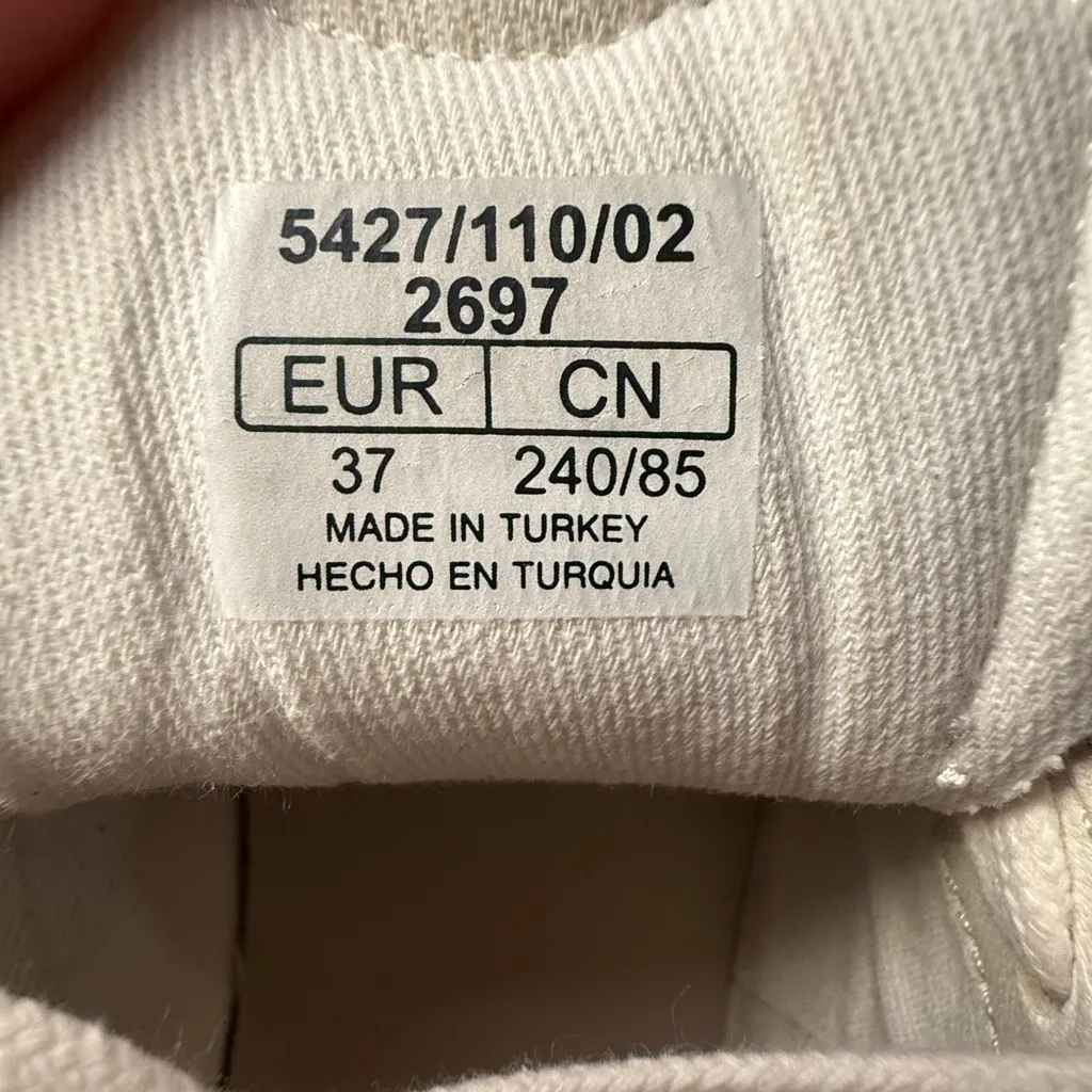 Zara Cream Leather Sneakers - Image 7