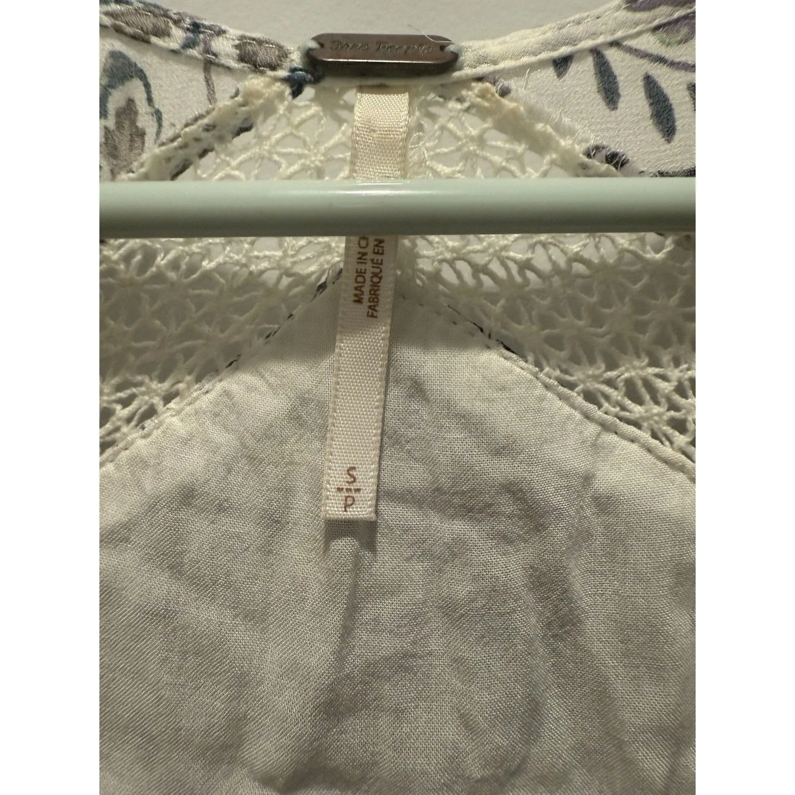 Free People Rain Or Shine Lace up Mini Dress Ivory Comb Small S - Image 2