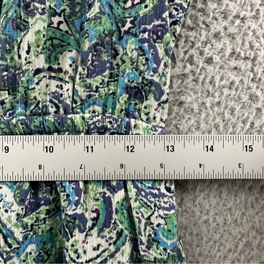 Eddie Bauer Sleeveless V‎ Neck Empire Waist Maxi Dress Paisley Cotton Women's 4 - Image 7