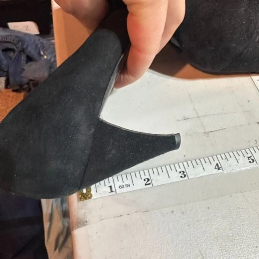 Jil Sander Women's Velvet Leather Trim Pointed Toe Pump Heel Shoes Black Size 36 - Image 15