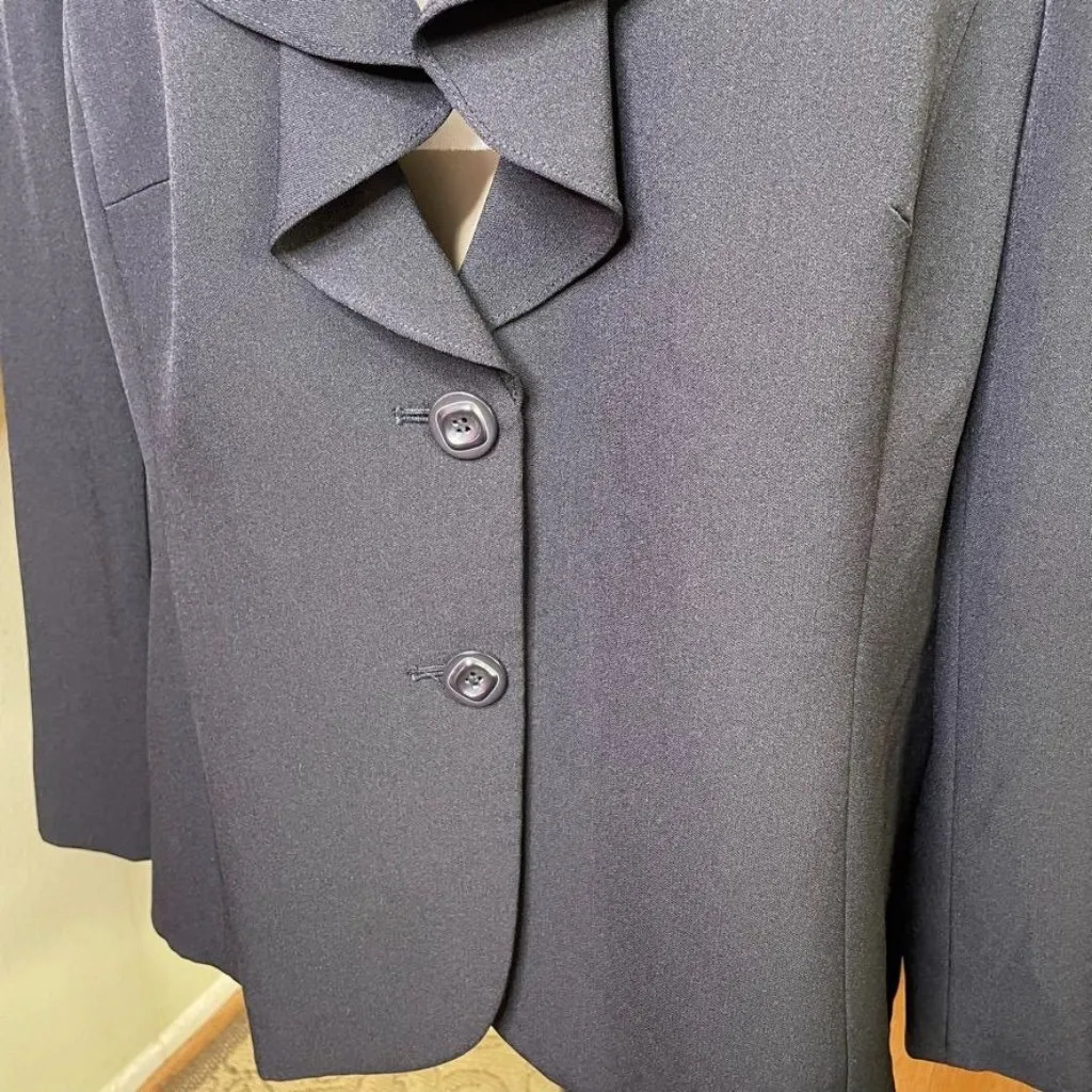 Preston & York Plus Size 18 Black Blazer Flowy Collar Button Front u - Image 5