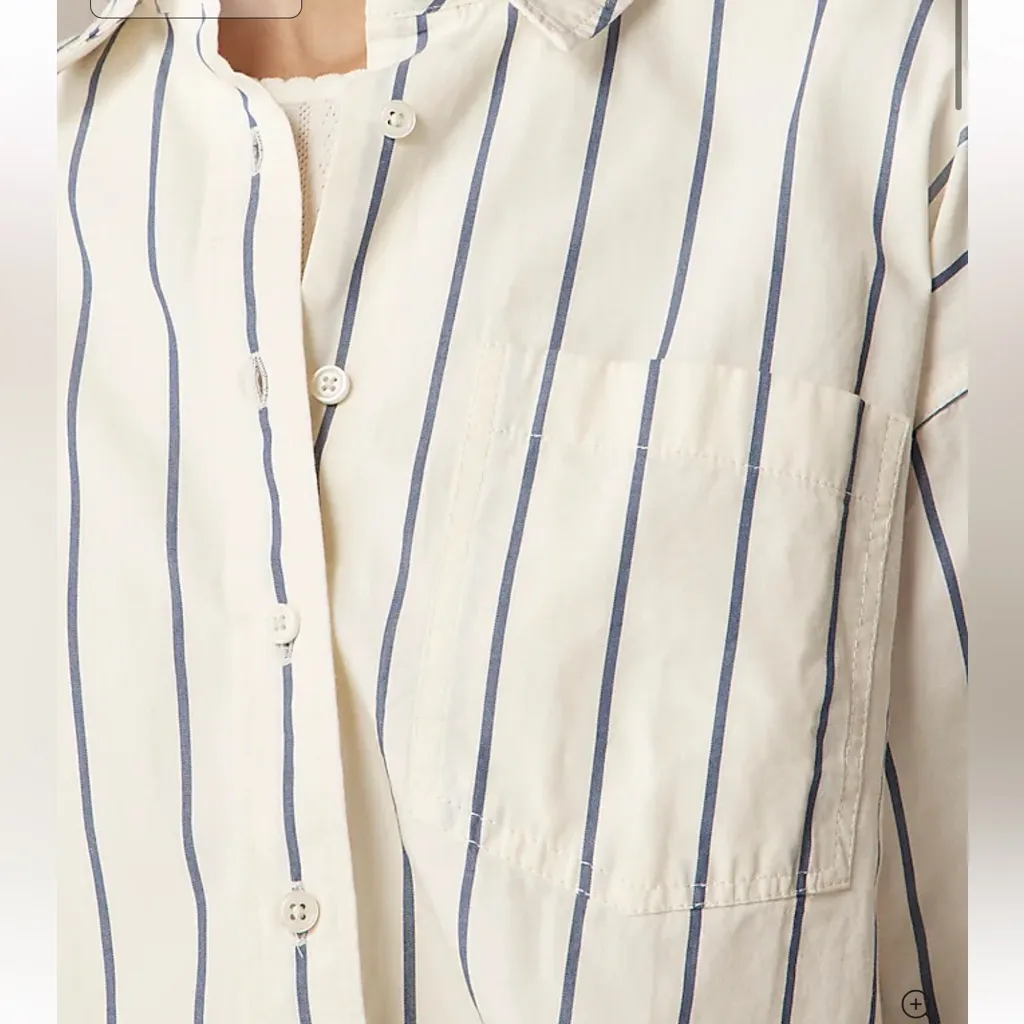 J.Crew Étienne cropped button-up shirt in stripe size L - Image 4