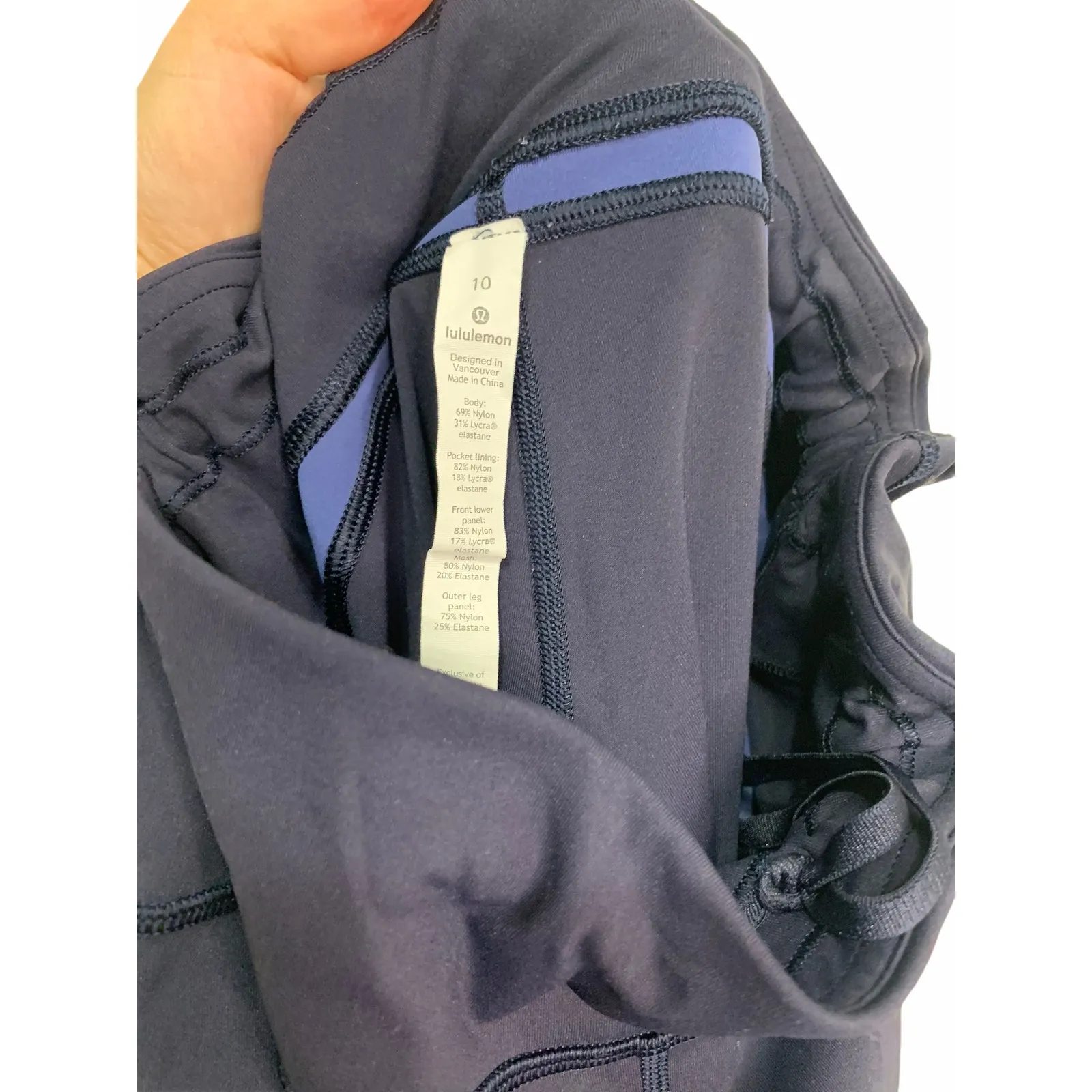 lululemon‎ COLOUR RUSH CROP leggings blue size 10 - Image 5