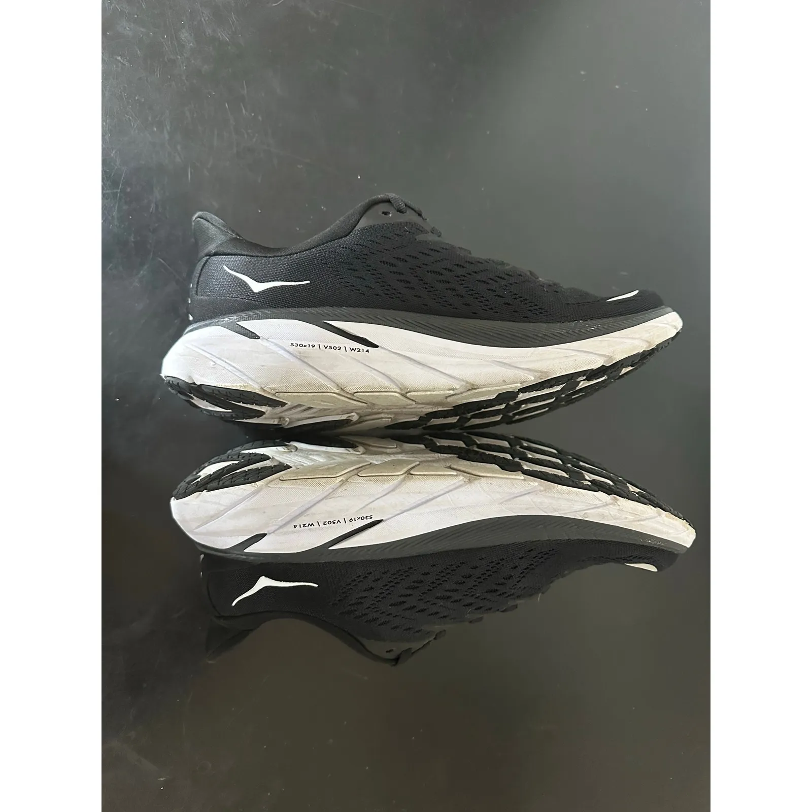 Hoka Clifton 8 Running Shoe Women 8 Walking Comfort Daily Streetwear Neutral Black - Image 10