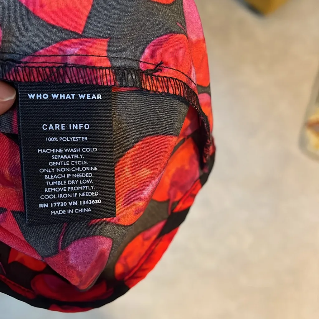 Who What Wear Red and Black Long Sleeve Dress - Image 6