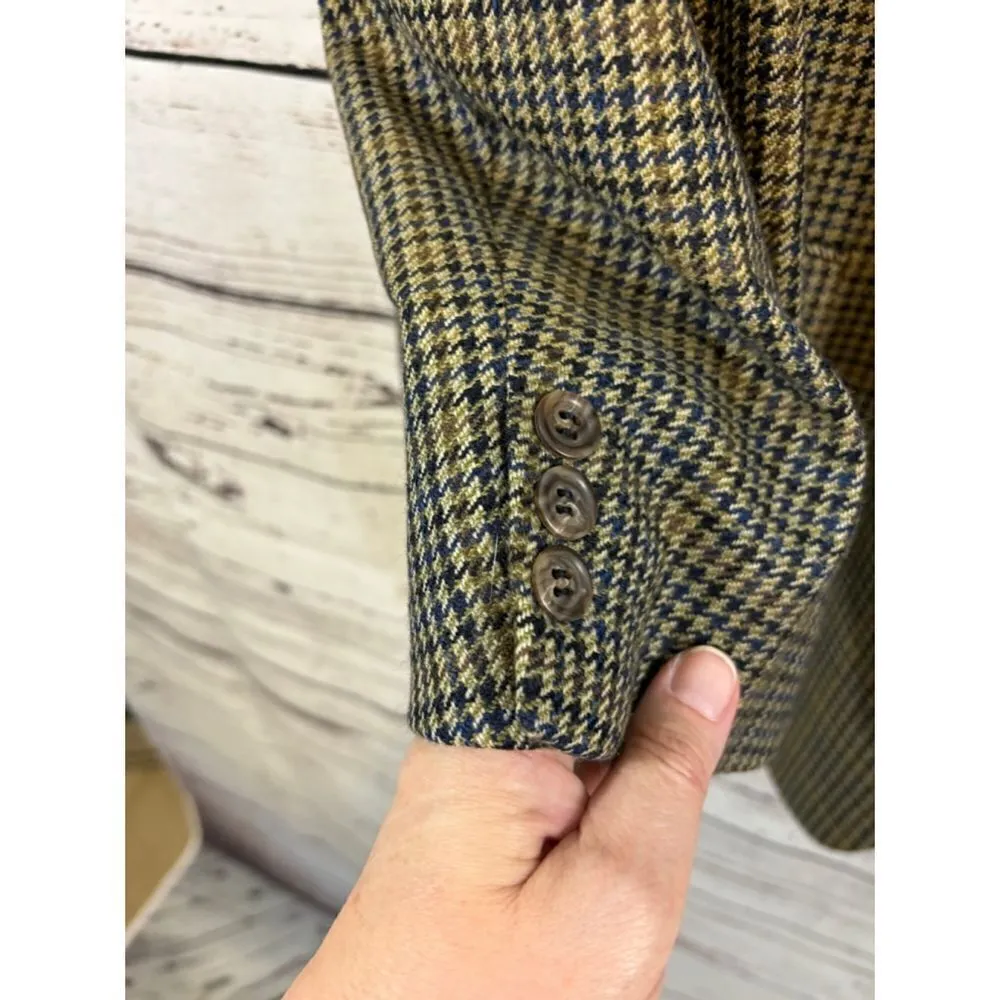 Men's Brooks Brothers Blazer, Brown & Blue Plaid, Size 42R - Image 5