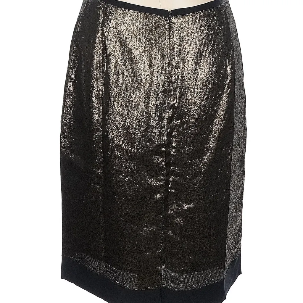 Tory Burch Black and Gold Pencil Skirt 12 EUC - Image 2