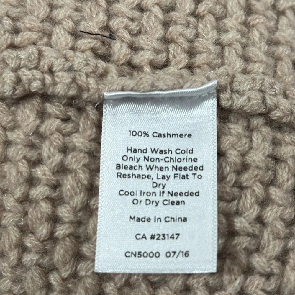 Talbots Tan Pure Cashmere Open Front Knit Longline Cardigan Sweater Size S - Image 8