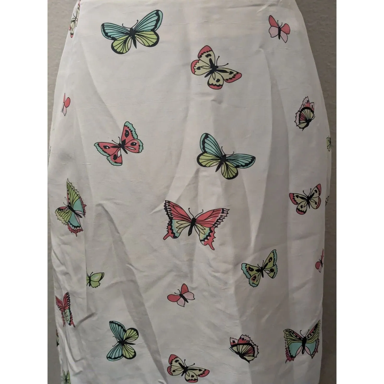 GRACE ELEMENTS 100% Silk Butterfly Print Pencil Skirt Whimsy 4 - Image 2