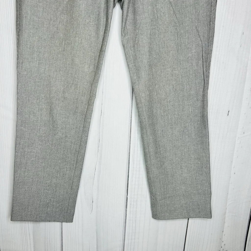 Ann Taylor Loft Petite Marisa Pants Sz 2P (30x25) Gray Houndstooth Linen Blend - Image 3