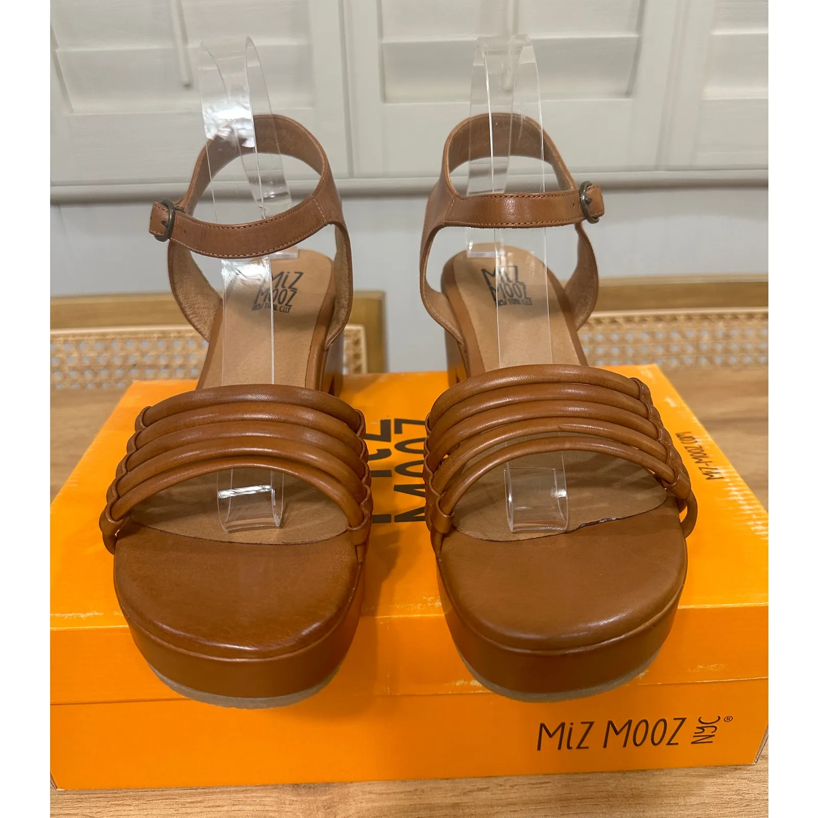 Miz Mooz NYC Graciela Heel Sandal Brandy Leather Sz 9.5/10 US 41 EU NIB Vacation - Image 5
