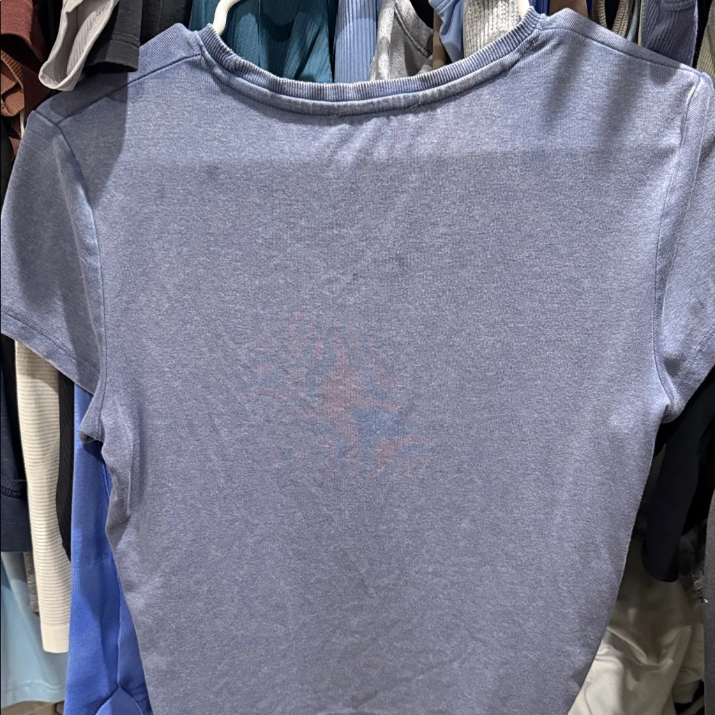 Bershka Light Blue Short Sleeve Tee - Image 2