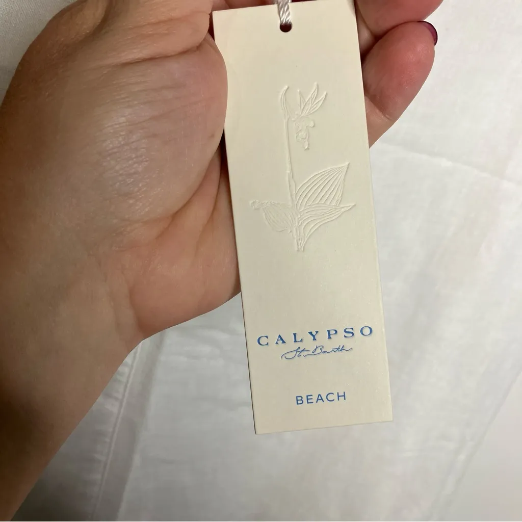 Calypso St. Barth white linen rich blend jumpsuit v-neck sleeveless womens large - Image 4