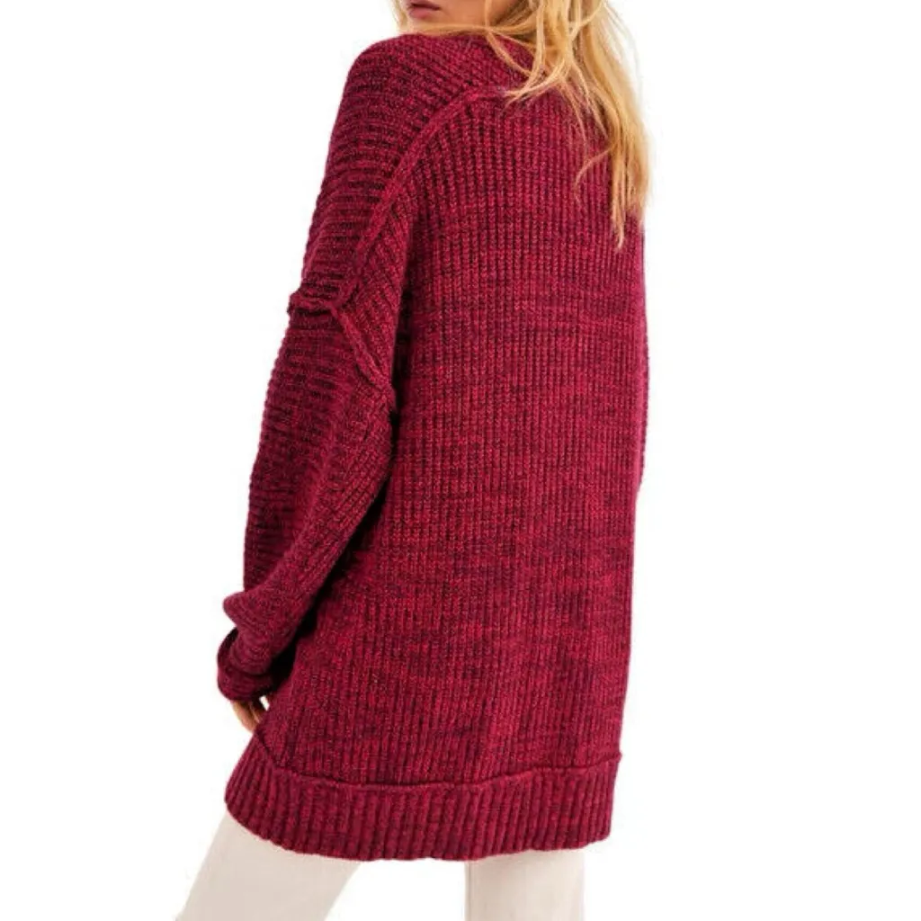 Free People High Hopes Cardigan Sweater Plum Blossom Combo Size Small - Image 3