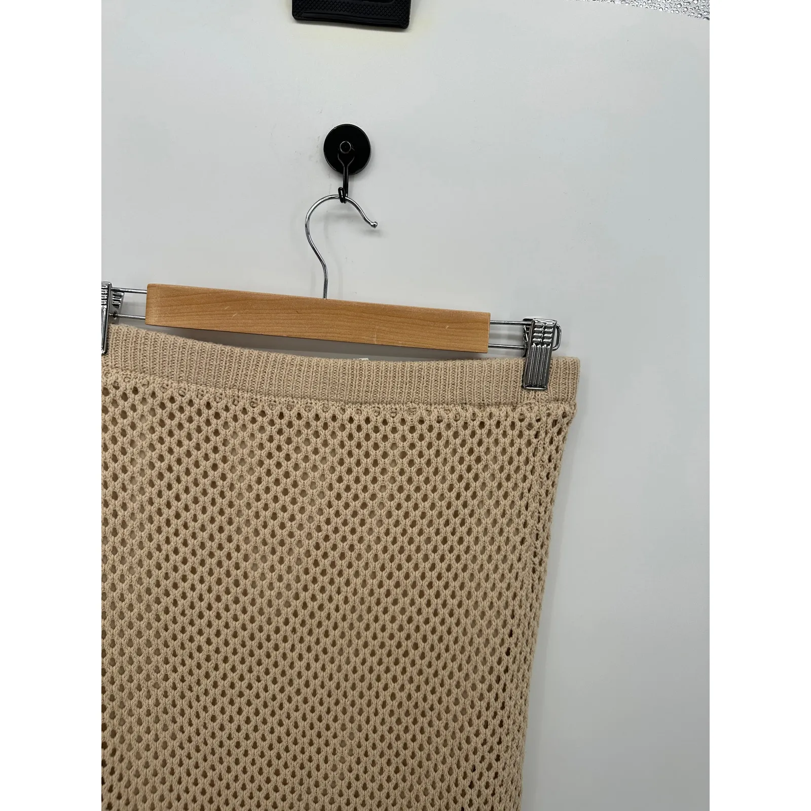 Freshman 1996 Tan Knit Maxi Skirt Women Sz S Vaca Resort Beach Stretch Boho - Image 5