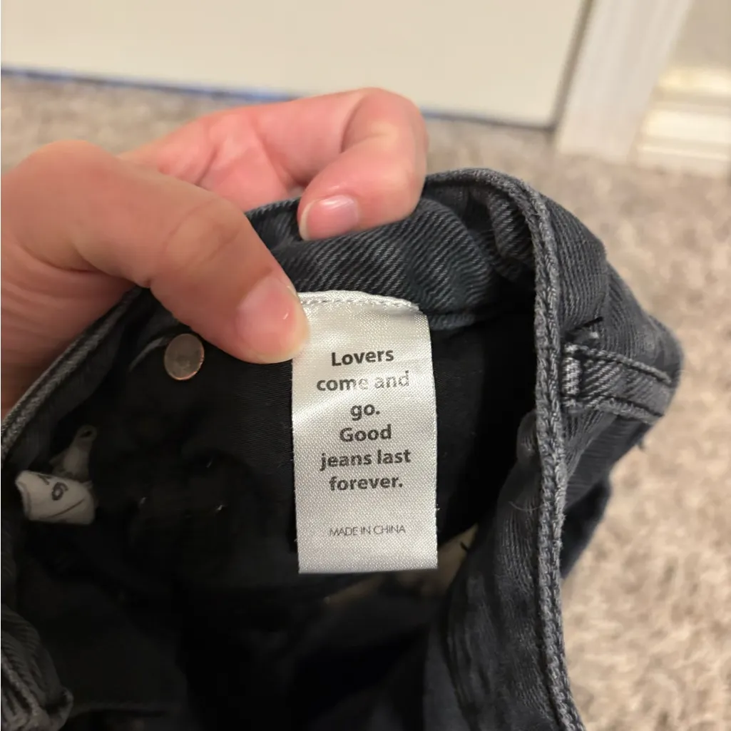 PacSun Black Distressed High Rise Festival Jean Shorts in Black - Image 6