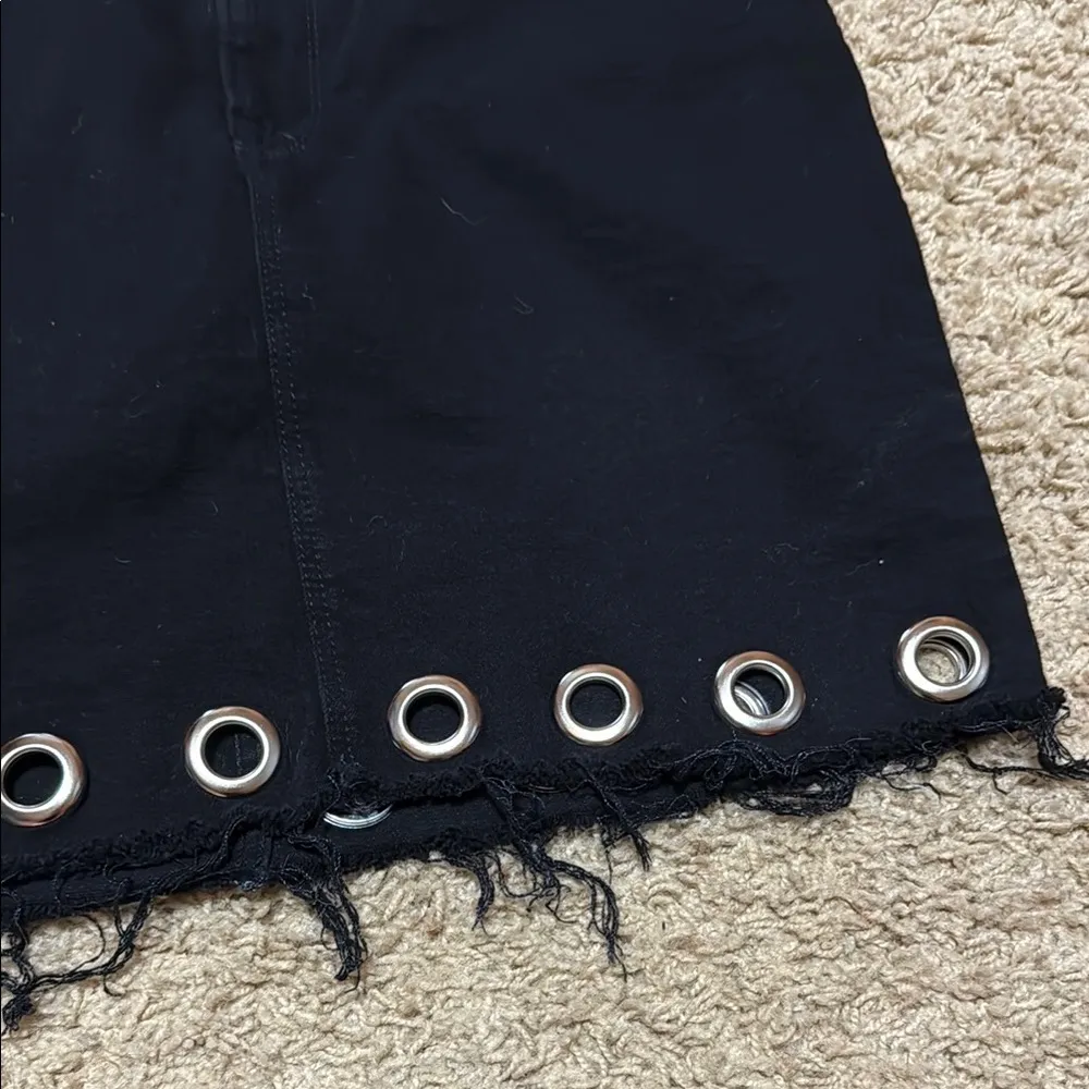 Good American Black Embellished Denim Mini Skirt - Image 2