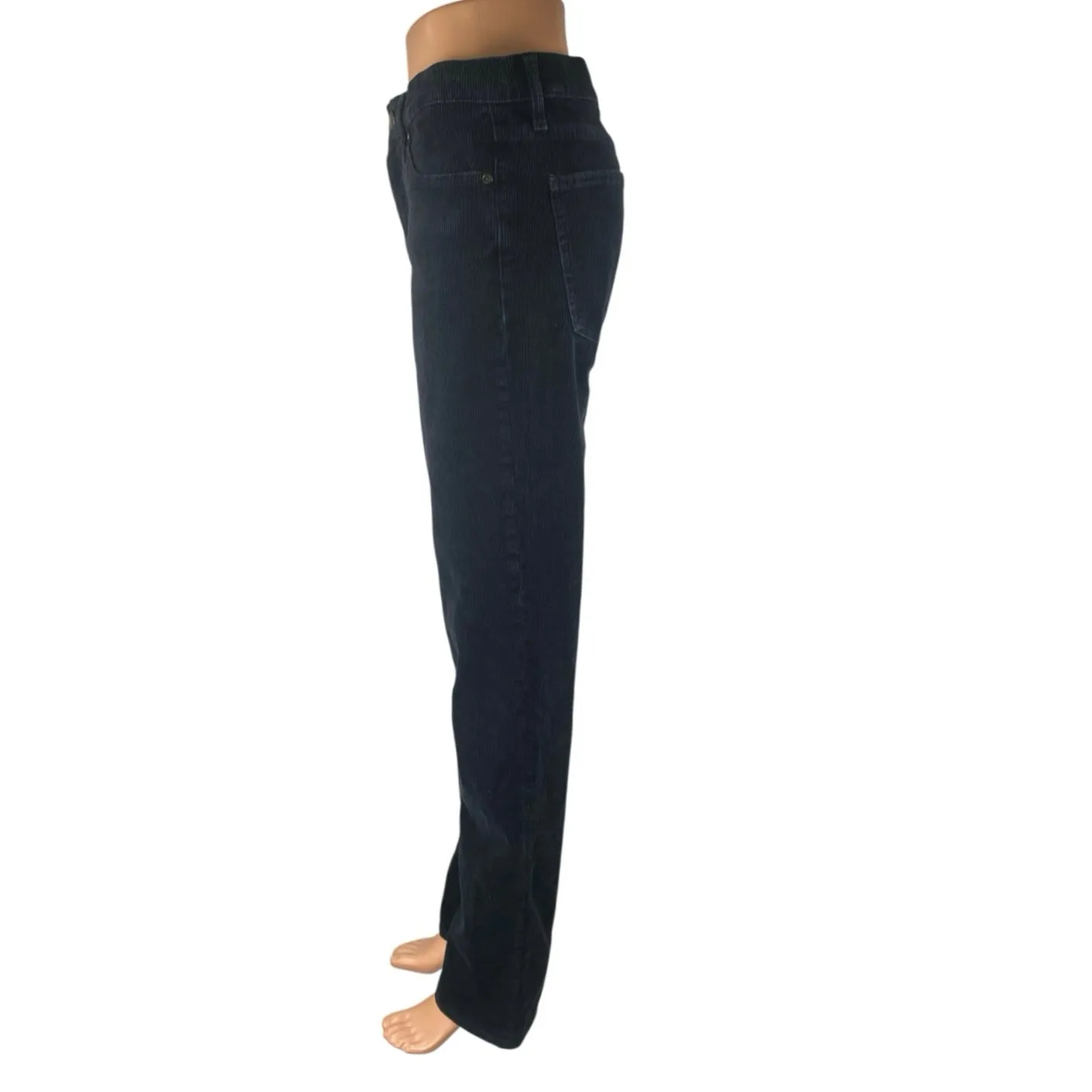 Uniqlo Women's Black Corduroy High Waisted Straight Leg Denim Jeans Pants Sz 27 - Image 2