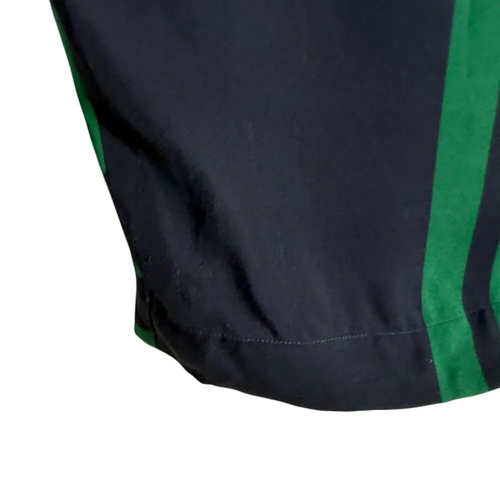 Stella McCartney Navy Green Striped One Shoulder Silk Shift Mini Dress Medium - Image 6