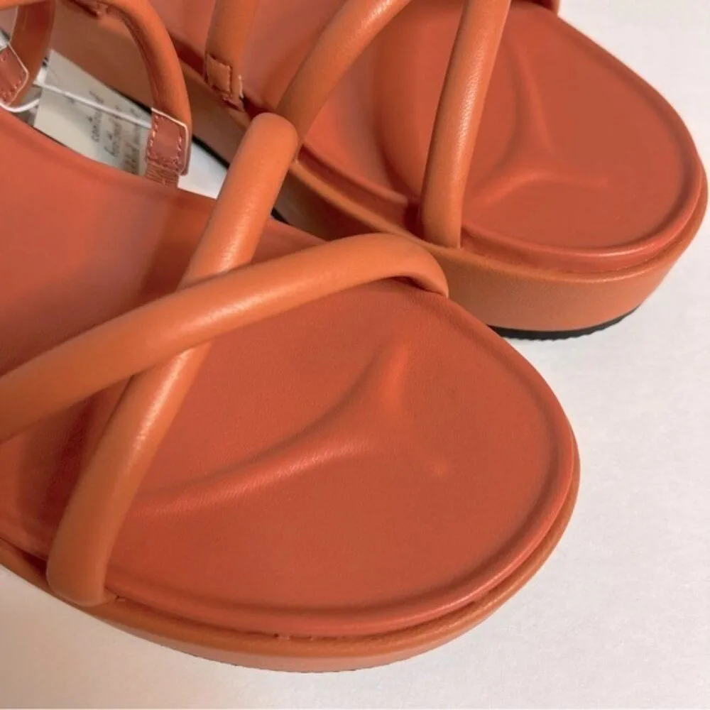 Dory Platform Heel Strappy Platform Sandals Apricot Orange Size 12 New - Image 5