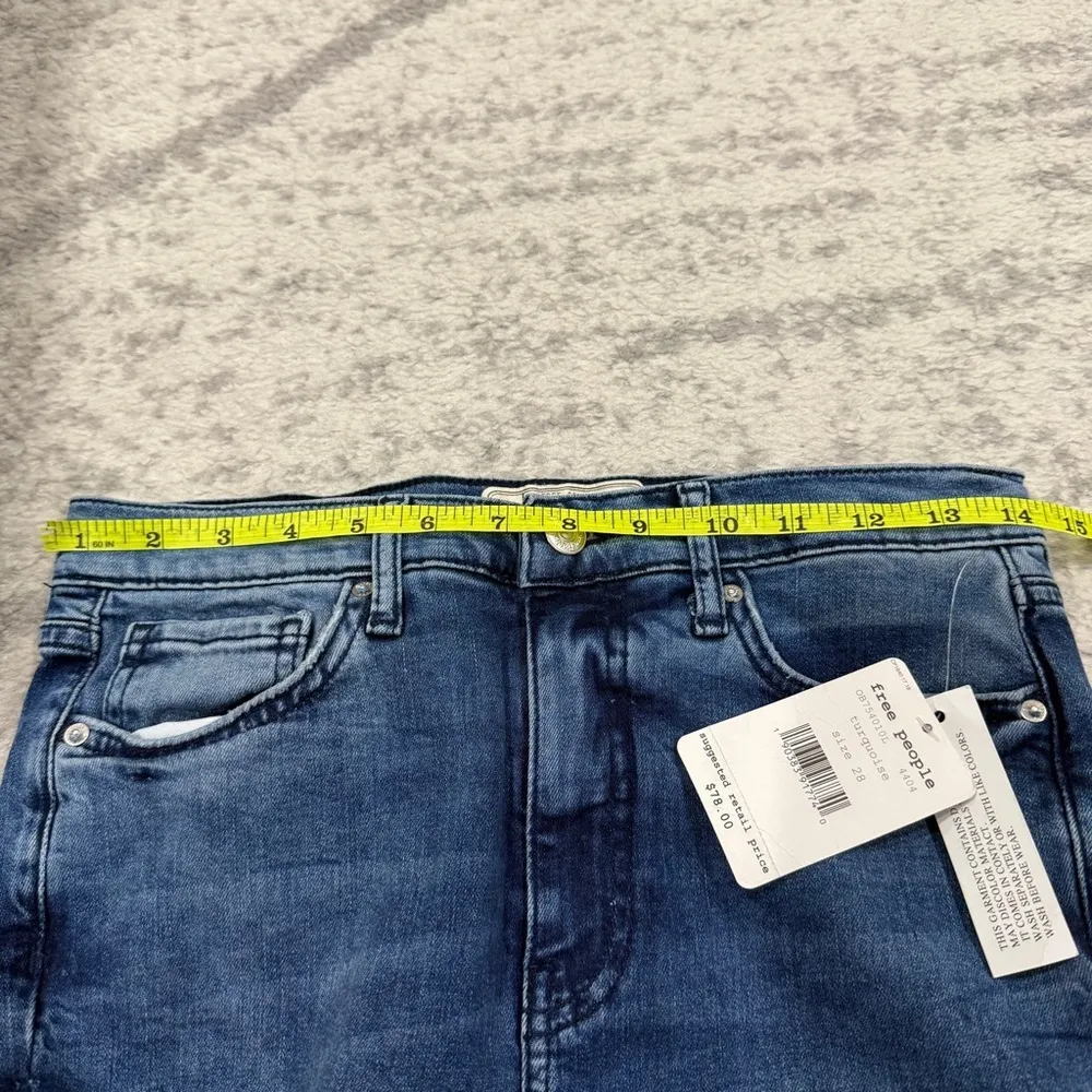 NWT Free People Turquoise High-Rise Busted Skinny Jeans - Image 12